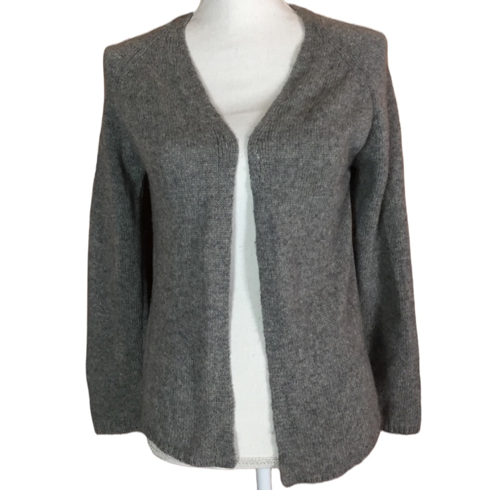 Max Mara 100% Cashmere Open-front Cardigan Sweater Super Soft Gray Size Small S